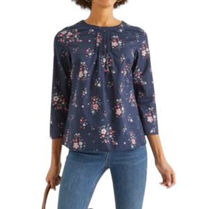 BODEN Navy Floral Isabella Top size 8